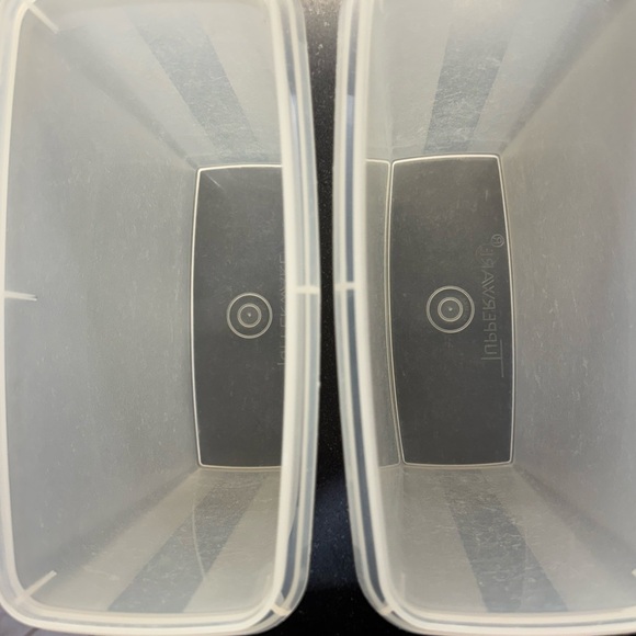 Vintage Tupperware Store-N-Pour Containers, set of 2, pink lids - Picture 7 of 13